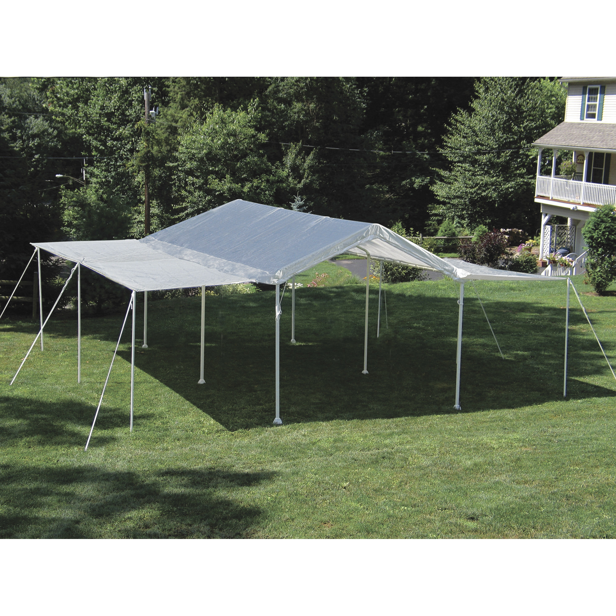 ShelterLogic 2-in-1 MaxAP Outdoor Canopy Tent, 20ft.L x 10ft.W, White, Model# 25715
